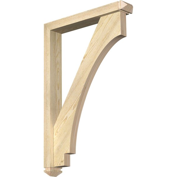 Ekena Millwork Imperial Arts and Crafts Rough Sawn Bracket w/ Offset Brace, Douglas Fir, 4"W x 24"D x 36"H BKT0402X24X36IMP03RDF - main